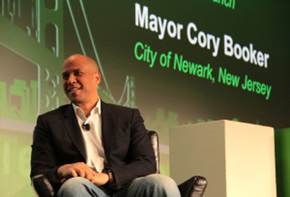 Cory Booker at TechCrunch Disrupt. Image courtesy of TechCrunch